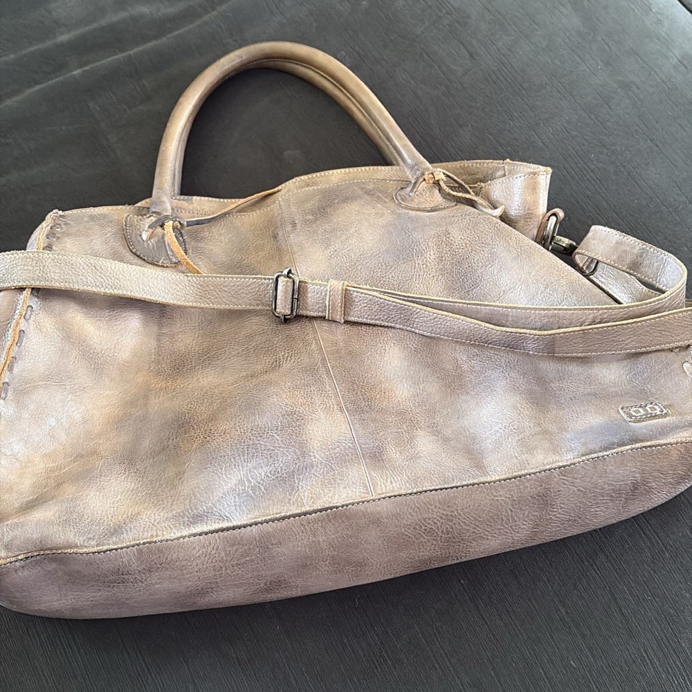 Brown Leather Handbag with Strap